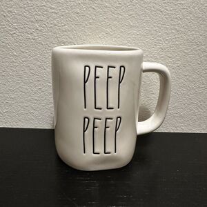 RAE DUNN Mug Holiday Easter "PEEP PEEP" Blue Basket Eggs Spring New